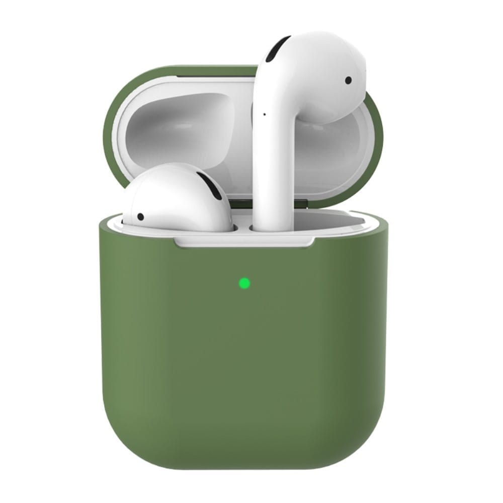 AirPods 2. generation cover i blød silikone – Mørkegrøn Fonecase