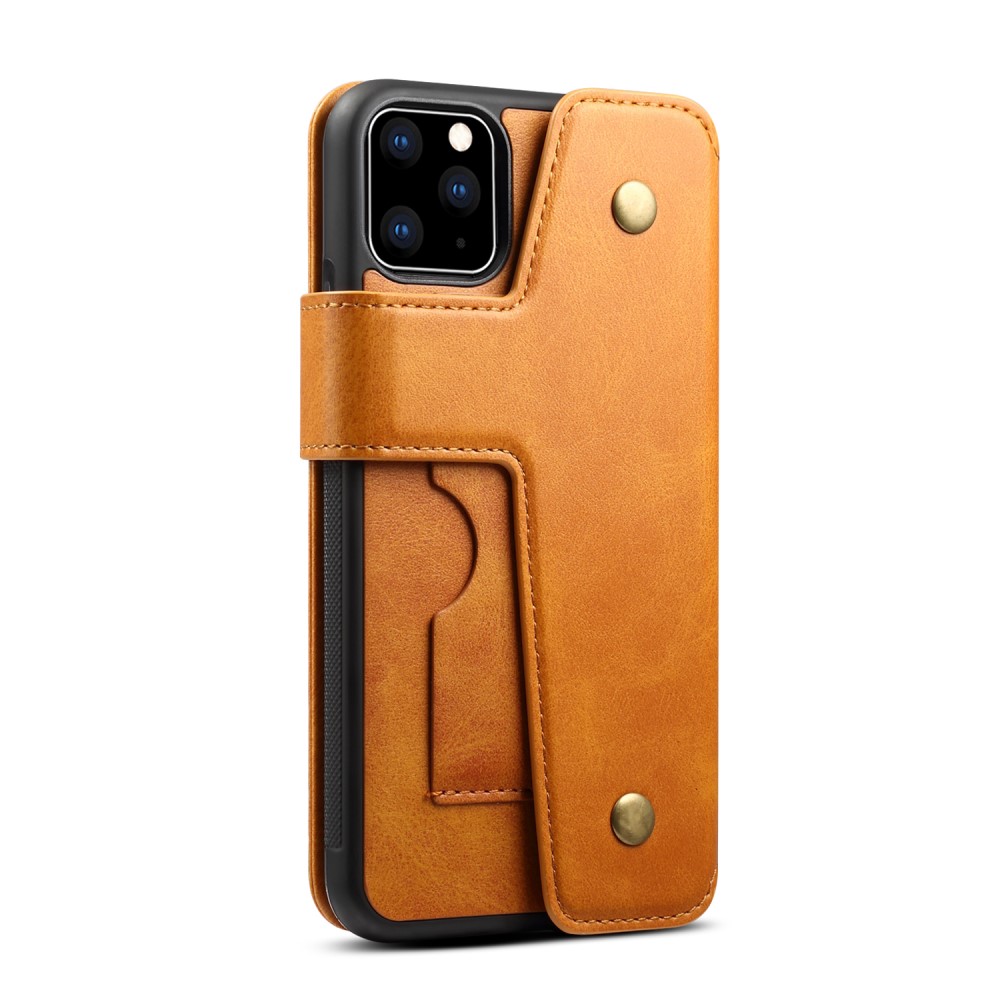 iPhone 11 Pro Max adskillelig mobilcover af læder pung - Brun - Fonecase